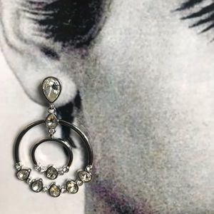 New! Statement Earrings Drop Dangle Silver Crys…